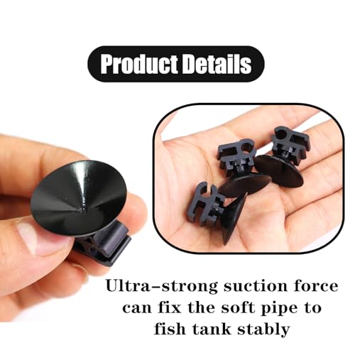 20 Pack Aquarium Suction Cup Clips - Fish Tank Tube Holder for Oxygen Hoses, Air Pumps & Power Cords,Secure Wire Organizer with Strong Suction (Clear Plastic)