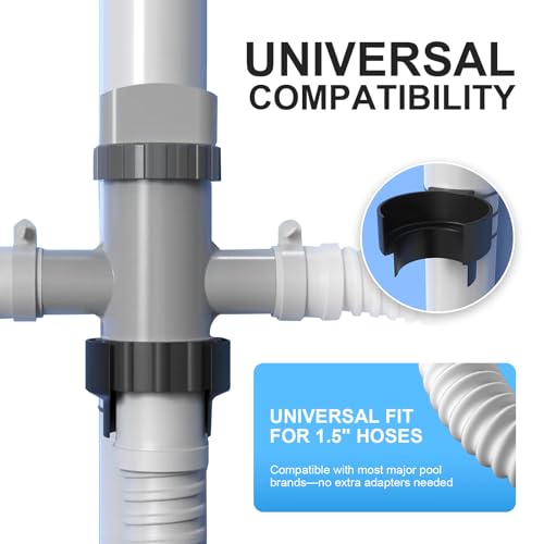 Nirvany Swimming Pool Plunger Valve Bracket, Pool Hose Holder & Pool Intake Hose Bracket, Anti-Slip Pool Valve Support, Pool Pipe Holder Compatible with Most Brands