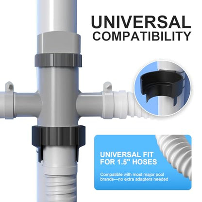 Nirvany Swimming Pool Plunger Valve Bracket, Pool Hose Holder & Pool Intake Hose Bracket, Anti-Slip Pool Valve Support, Pool Pipe Holder Compatible with Most Brands