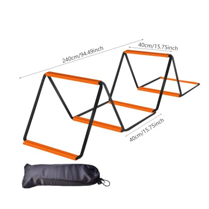 Menolana Agility Ladder Football Footwork Ladder Balance Foldable Agility Training Equipment Speed Ladder for Outdoor Sports Workout - size: 6 Grids With Bag