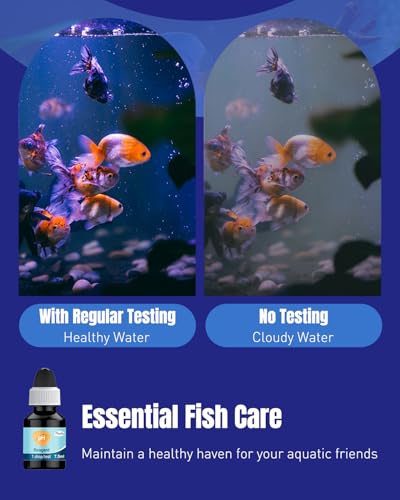 Pawfly Aquarium pH Test Kit, Accurate Fish Tank pH Testing Kit, Easy-to-Read pH Water Test Kit with Test Tube & Color Chart, Aquarium Liquid Test Kit for Freshwater & Saltwater - color: Blue Box Pack