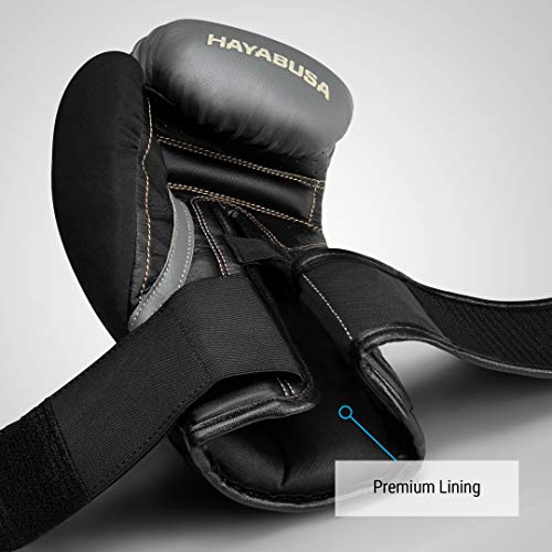 Hayabusa T3 Boxing Gloves - Sparring - color: Charcoal/Black, size: 10oz