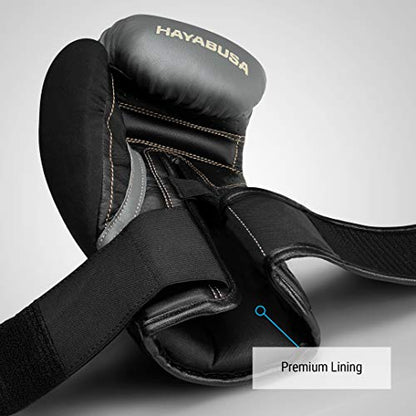 Hayabusa T3 Boxing Gloves - Sparring - color: Charcoal/Black, size: 12oz