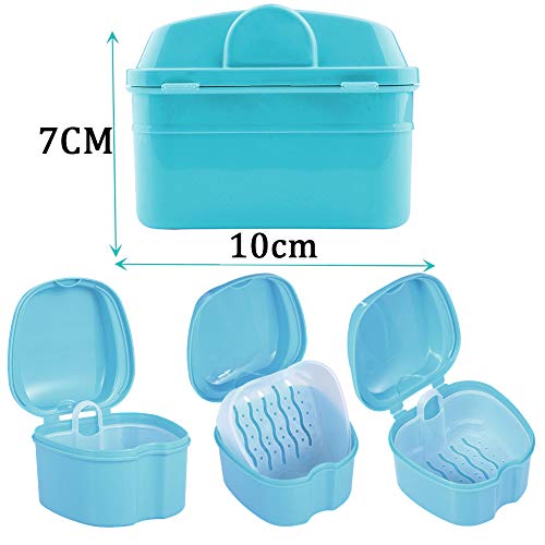 Denture Bath Box Cup Container Case, Complete Clean Care for Dentures, Clear Braces, False Teeth, Mouth Guard, Night Guard & Retainers,Traveling (Black & White) - color: Black & White