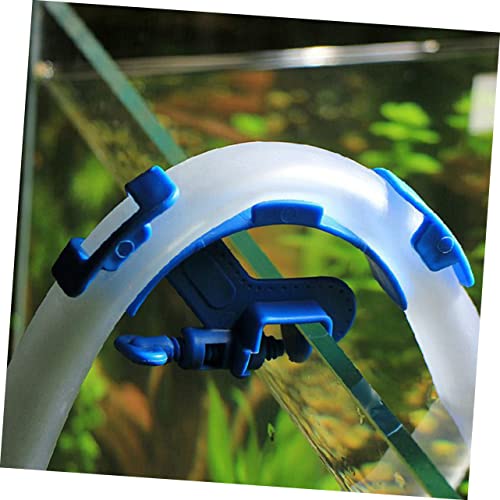 Generic Aquarium Accessories 5pcs Water Tube Clamp Hose Holder for Fish Tank Blue 18mm Glass Clamp Easy to Install