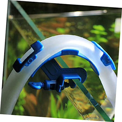 Generic Aquarium Accessories 5pcs Water Tube Clamp Hose Holder for Fish Tank Blue 18mm Glass Clamp Easy to Install