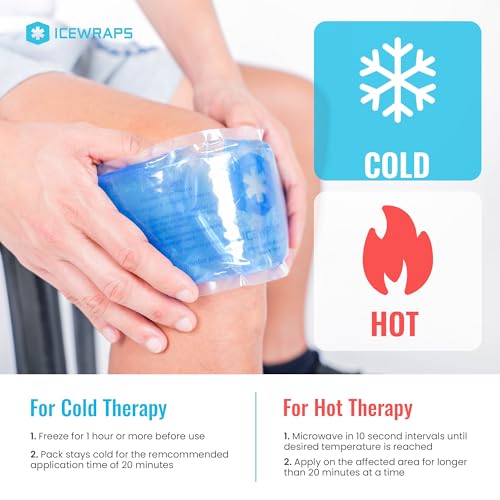 ICEWRAPS Reusable Ice Packs Compact 5 x 7 inches, Soft Cooling Pack 4 Pack