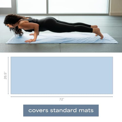S&T INC. Aura Microfiber Yoga Mat Towel, 26.5" x 72", Blue - color: Blue
