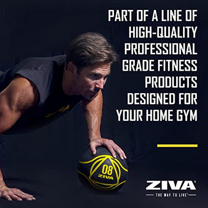 ZIVA Medicine Ball – Durable Rubber Weighted Ball with Easy-Grip Textured Shell for Core, Balance and Strength Training – Commercial Quality (Black, 4–20 lb) - style: 4lb Black