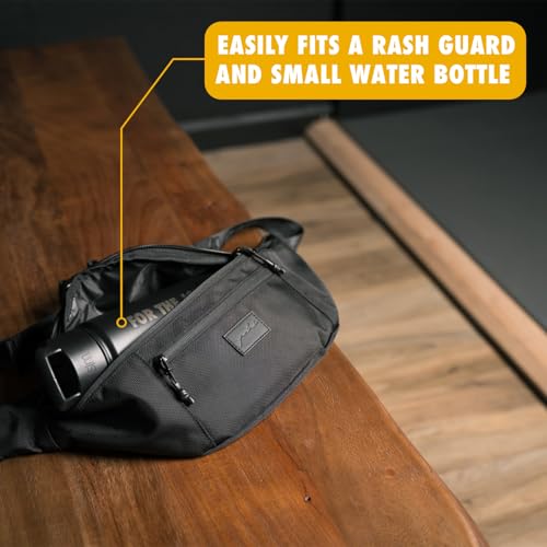 Gold BJJ Goshi Waist Pack - Jiu Jitsu Crossbody and Fanny Pack Bag for No-Gi Training with Wet Gear Storage (Olive) - color: Olive