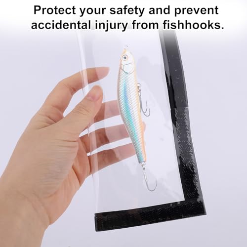 6pcs Clear Fishing Lure Wraps, Transparent Lure Covers Bait Gloves Fish Hook Storage Protectors Pole Sleeve Guard to Keep Fishermen Fishing Safe for Rod