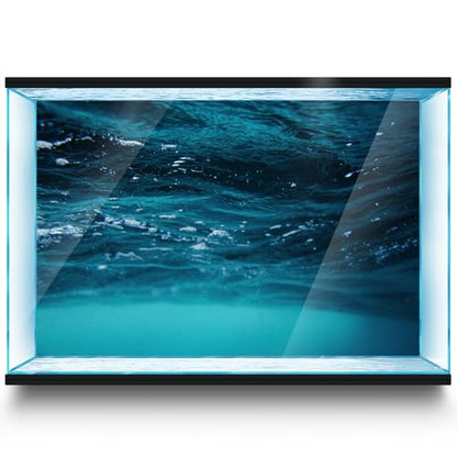 Aquarium Background Stickers - Underwater Wave Light Blue - Fish Tank Reptile Terrarium Decor Poster (45 x 30 cm / (17.7 x 11.8 inches)) - size: 45 x 30 cm / (17.7 x 11.8 inches)