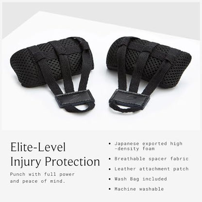 BOXRAW Boxing Knuckle Guards - Professional Knuckle Guards for Boxing & MMA - Padded Knuckle Protection with Wash Bag - size: Small
