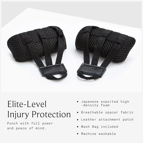 BOXRAW Boxing Knuckle Guards - Professional Knuckle Guards for Boxing & MMA - Padded Knuckle Protection with Wash Bag - size: Small