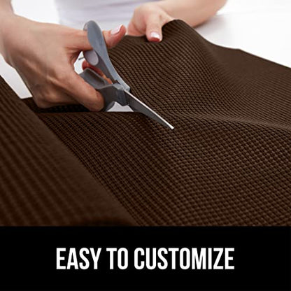 GORILLA GRIP powerGRIP Drawer Shelf and Cabinet Liner, Thick Strong Hold, Non-Adhesive Liners Protect Kitchen Cabinets and Cupboard, Bathroom Drawers, Easy Install, Breathable Mat, 12" x10', Chocolate - color: Chocolate, style: 12" x 10'