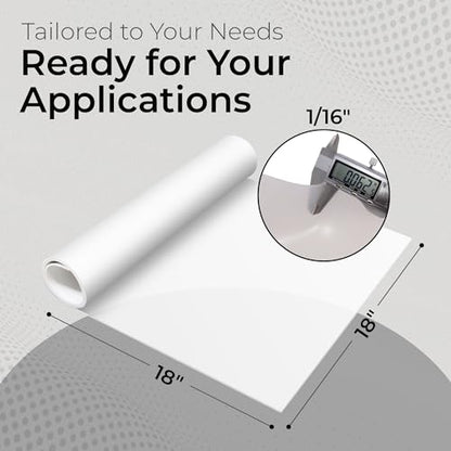 Exactly Rubber - Translucent Silicone Sheet, 50A Durometer Rubber Sheet, Semi Clear Silicone, Resistant -80 to 450°F, Food-Grade Silicone Placemat, 450% Elongation, Made in the USA, 1/16 x 18” x 18” - size: 1/16 x 18 x 18