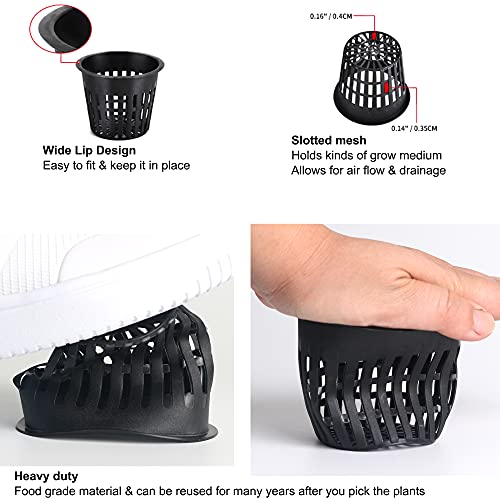 2 inch Net Pots for Hydroponic Tower, 50 Pack Mesh Net Cups Come with Self Watering Wicking Rope&Plant Labels, for Hydroponic Garden Plants Baskets Aquaponics Vegetable Growing Indoor BPA Free - size: 2 inch (50 Pack)