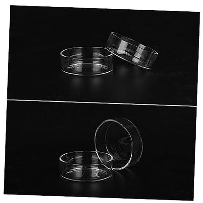 SUPVOX 3pcs Round Crystal Shrimp Feeding Bowl Delicate Glass Dish for Shrimp Tanks Multi-Purpose Feeder for Fish and Reptiles Decorative Pet Food Bowl - size: Size 1