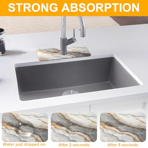 2 Pack Faucet Mat for Kitchen Sink Splash Guard Bathroom 15.5"X5.5"