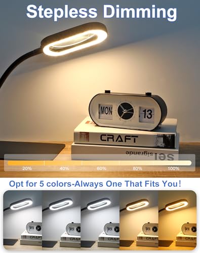 12X Magnifying Glass with Light and Stand LED Magnifier with Light Hands Free Lighted Magnifying Desk Lamp Dimmable for Close Work Craft Read Cross Stitch Sewing Repair Hobby Rectangular - color: Black