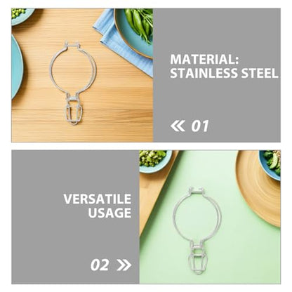 SUPVOX 6pcs Stainless Steel Sealed Jar Clips 93mm Honeycomb Shape Wire Buckles for Glass Jars Food Preservation Canning Storage Accessories