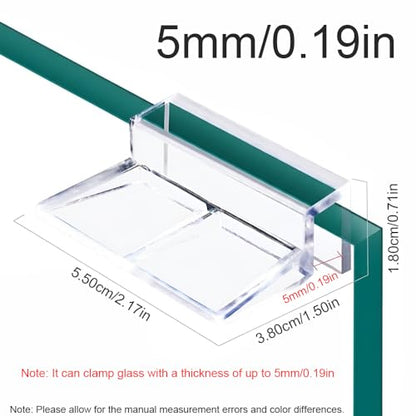 6PCS Aquarium Lid Clips Clear Acrylic Fish Tank Lid Holder Aquarium Cover Support Clamps Easy to Use(5mm/0.19in) - size: 5mm/0.19in