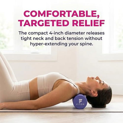 FitOn Travel Size Foam Roller for Muscle Recovery, Fitness & Home Exercise | High-Density EVA Foam With Textured Grip For Back, Neck And Leg Relief, Ideal For Workouts, Yoga, and Travel Use, Purple