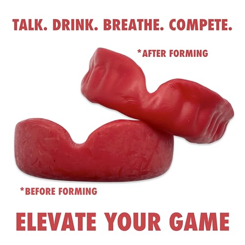 Zero-G Adult Mouthguard Red 1-Pack, Boil & Bite for Contact Sports - color: Red