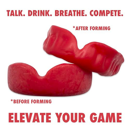 Zero-G Adult Mouthguard Red 1-Pack, Boil & Bite for Contact Sports - color: Red