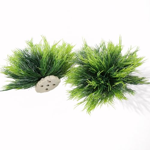 2pcs Aquarium Plants Decorations Artificial Fish Tank Plants Plastic Fish Tank Accessories Green Natural Style Aquarium Plants