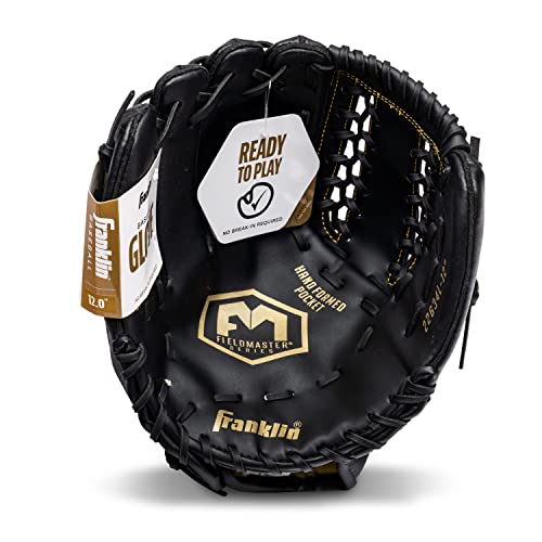 Franklin Sports Field Master Baseball Glove - color: Black/Gold, style: 12" - Trapeze Web