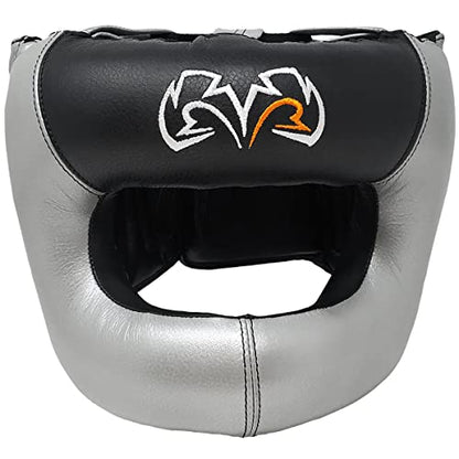 RIVAL Boxing RHGFS3 Face-Saver Sparring Headgear - Wide Eye Opening, Premium Leather, and Thermoplastic Inner Frame - color: Silver, size: Large-X-Large