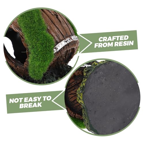 Fish Tank Decorations Small Resin Barrel Aquarium Ornaments Underwater Hideout for Betta Fish Turtle Tank Stump Easy to Clean Landscape Accessory