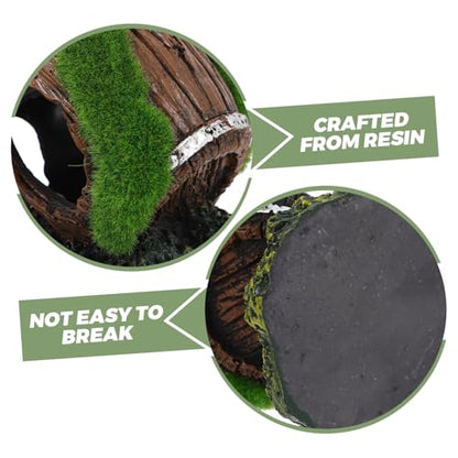 Fish Tank Decorations Small Resin Barrel Aquarium Ornaments Underwater Hideout for Betta Fish Turtle Tank Stump Easy to Clean Landscape Accessory