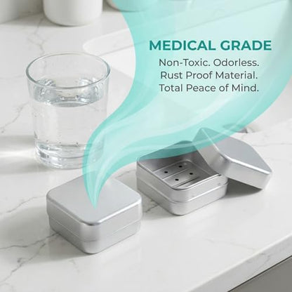 Aluminum Retainer Case, Orthodontic Denture Case with Holes