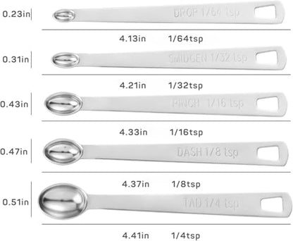 11PCS Measuring Spoons Set Stainless 1 tbsp, 1/2 tbsp, and 1-1/16tsp Steel Measuring Spoons for Cooking Baking Spice Jars and Liquid Ingredients - size: 11 Pcs