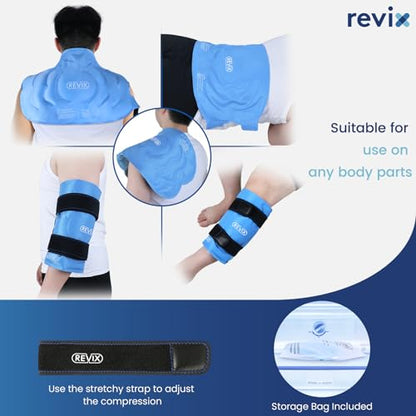 REVIX 20" XXXL Knee Ice Pack Wrap Around Entire Knee, Extra Large Ice Pack - style: Blue-1 Pack
