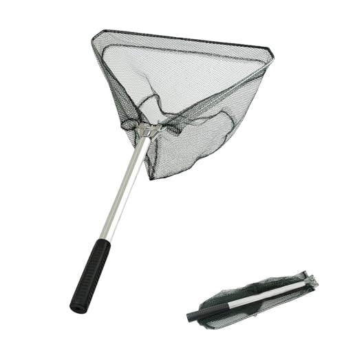 Fishing Landing Net with Stainless Steel Telescoping Pole 74.8" Long Handle,Rubber Coated Nylon Mesh,for Steelhead,Salmon,Kayak,Catfish,Bass,Trout,Shrimp,Crab,for Easy Catch & Release,74.8 inch - style: 20 Inch-aluminum