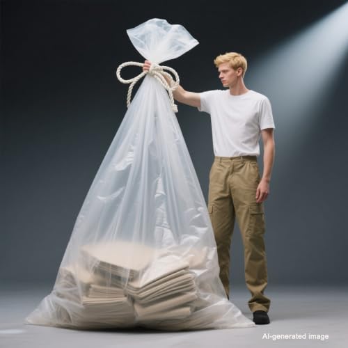 Extra Large Clear Plastic Bags 59 x 71 Inch Clear Appliance Storage Bags Perfect for Moistureproof, Dustproof, Luggage, Kids Bike, Big Plush Toys, Equipments, Moving and More (5 pack) - size: 59 x 71 in