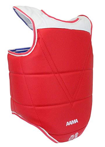 AAMA Solid Reversible Olympic Style Taekwondo Chest Guard Protector - size: 2