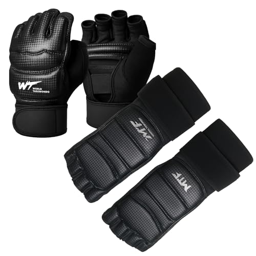 Taekwondo Sparring Gear Set with Shoes and Gloves, Karate Hand and Foot Protectors for Boxing and Kickboxing, Wrist Wraps and Ankle Support Gear for Men, Women, and Kids Training - size: X-Large