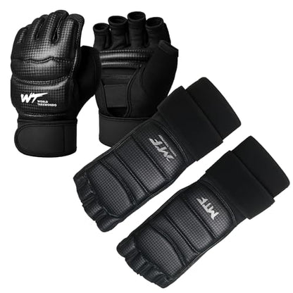 Taekwondo Sparring Gear Set with Shoes and Gloves, Karate Hand and Foot Protectors for Boxing and Kickboxing, Wrist Wraps and Ankle Support Gear for Men, Women, and Kids Training - size: X-Small