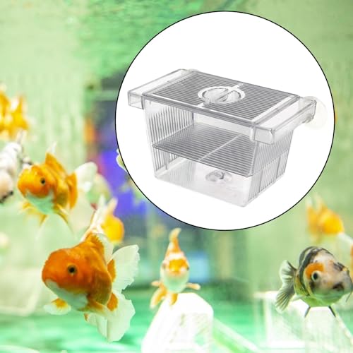 predolo Aquarium Hatching Box for Fish Breeding with Suction Cups for Betta Guppy, S - size: S