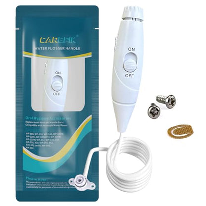 Oral Hygiene Accessories Replacement Hose and Handle Parts Compatible with Waterpik' Water flosser WP-100 WP-300 WP-660 WP-900, Pack of 1 Handle Hose - color: White-new