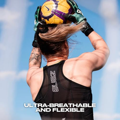 Zena Sport - Adult Chest Protector Vest for Women - Front Zip Padded Compression Vest - for Contact Sports, Lacrosse, & More - size: Small