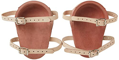 Custom Leathercraft CLC 318 Professional Heavy-Duty Molded Rubber Kneepads,Brown - style: Double Adjustable Leather Straps