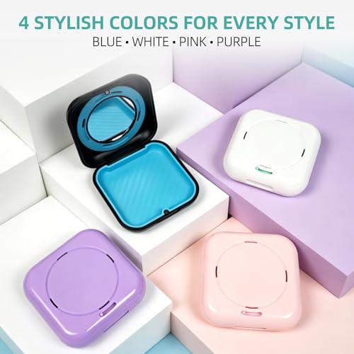 Retainer Case with Magnetic Closure & Vent Holes, Portable Aligner Case for Invisalign, Travel Retainer Holder (Square：Black)