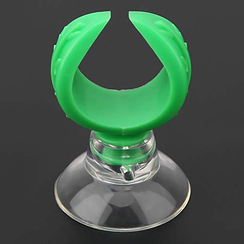 GLOGLOW Aquarium Suction Cup Airline Tube Holders Clips Adjust Shape for Fish Glass 15-18mm Tube Decoration (Green Inner Diameter 14.6mm)
