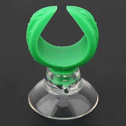 GLOGLOW Aquarium Suction Cup Airline Tube Holders Clips Adjust Shape for Fish Glass 15-18mm Tube Decoration (Green Inner Diameter 14.6mm)