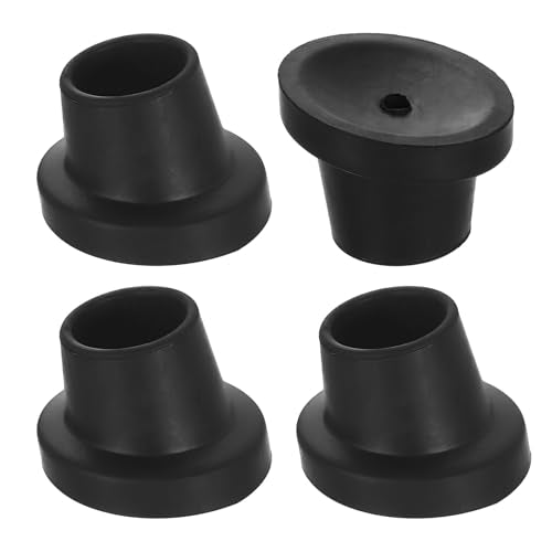 uxcell 4Pcs Replacement Feet for Shower Chair Bath Seat, 1" ID Heavy Duty Non Slip Slope Rubber Suction Cup Feet, Chair Leg Caps for Shower Stools and Transfer Bench, Black